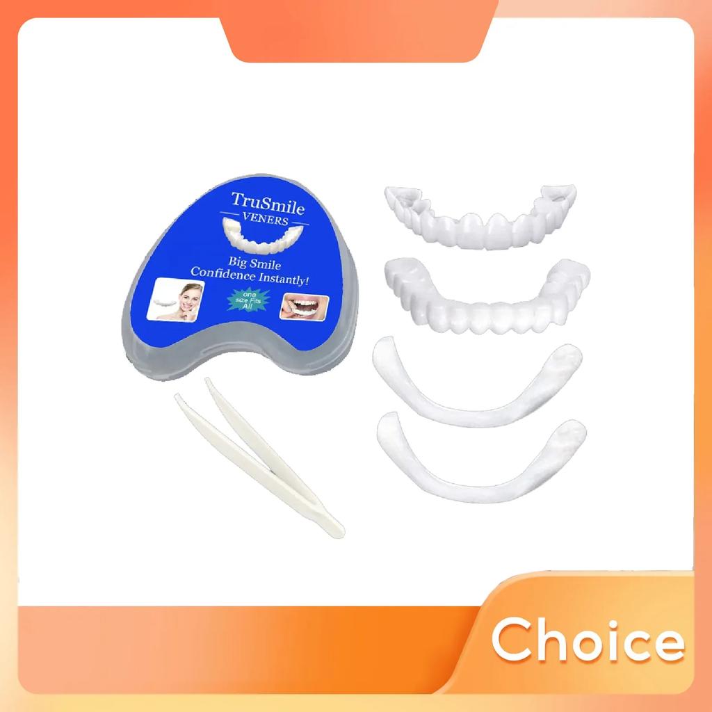 Silicone Denture Set Temporary Fake Teeth Orthodontic Braces Oral Care Whitening Simulation Dentures for Hygiene