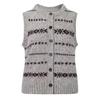 Bai Lu Grey Retro Jacquard Stripe Sleeveless Knit Cardigan Vest