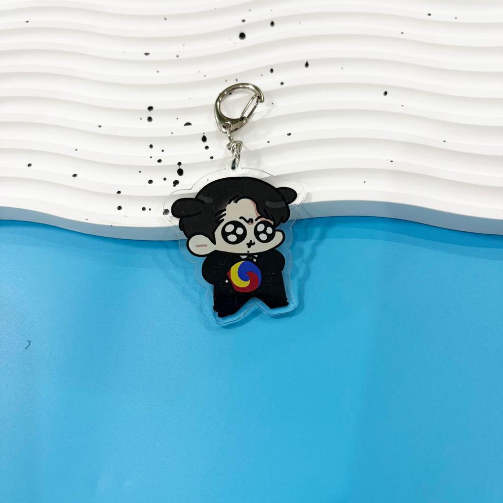 Korean Cartoon Keychain, Cute Suit Cartoon Keyring, K-pop ARMY Fans Bag Charm(Jin / RM / Suga / Jimin / V / J-Hope / Jungkook)