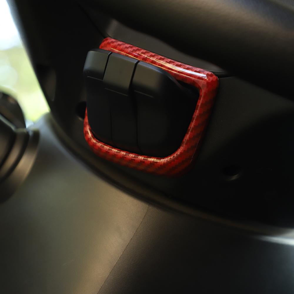 Cadre décoratif pour bouton de téléphone de voiture, accessoire d'intérieur pour Suzuki Jimny 2019 et plus, argent, rouge, fibre de carbone