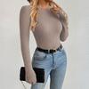 Women's Solid-color Round Collar Fashionable Knitted Sweater