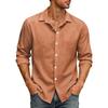 Men's Loose Fit Long Sleeve Button Down Shirt Vintage Casual Versatile Breathable Top for Commute Outdoor Daily Wear