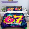 3PC Custom Name Urban Flow 67th Birthday Bedding Set Printed Bedding Set Duvet Cover Closure Includes 1 Duvet Cover & 208 Pillowcases for Bedroom