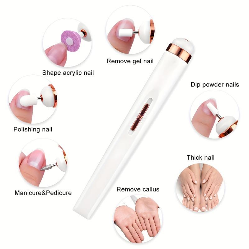Electric Nail Polishing Machine Rechargeable Portable Nail Grinder Low Noise Professional Manicure Pedicure Set