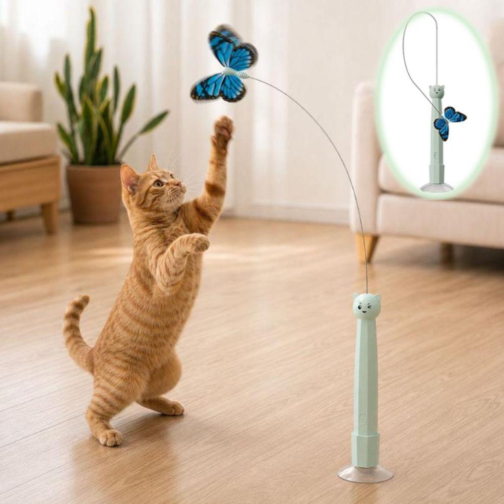 Suction Cup Base Electric Butterfly Cat Toy Electric Rotating Automatic Cat Toy Pet Gifts