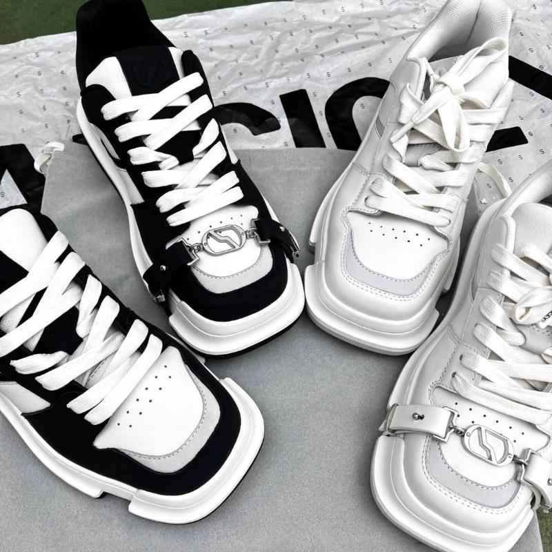 Fashion Shoes for Women Fashion New Silver Retro Casual Sneakers Women's Luxury Square Head Shoes Designer Flat Shoes Zapatos De Mujer