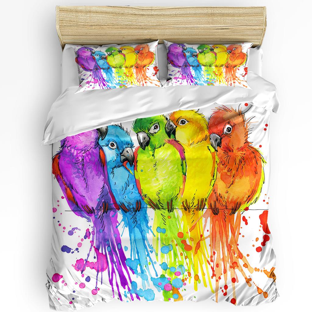 Flowers Birds Butterfly Retro Style 3pcs Bedding Set For Bedroom Double Bed Home Textile Duvet Cover Quilt Cover Pillowcase