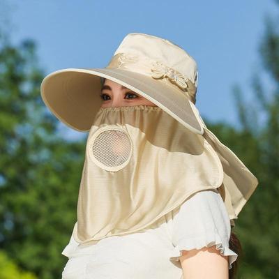 Wide Brim Sunshade Sun Hat Breathable Face Cover Women Picking Tea Hat Summer Outdoor Lightweight Uv Protection Neck Flap Hat