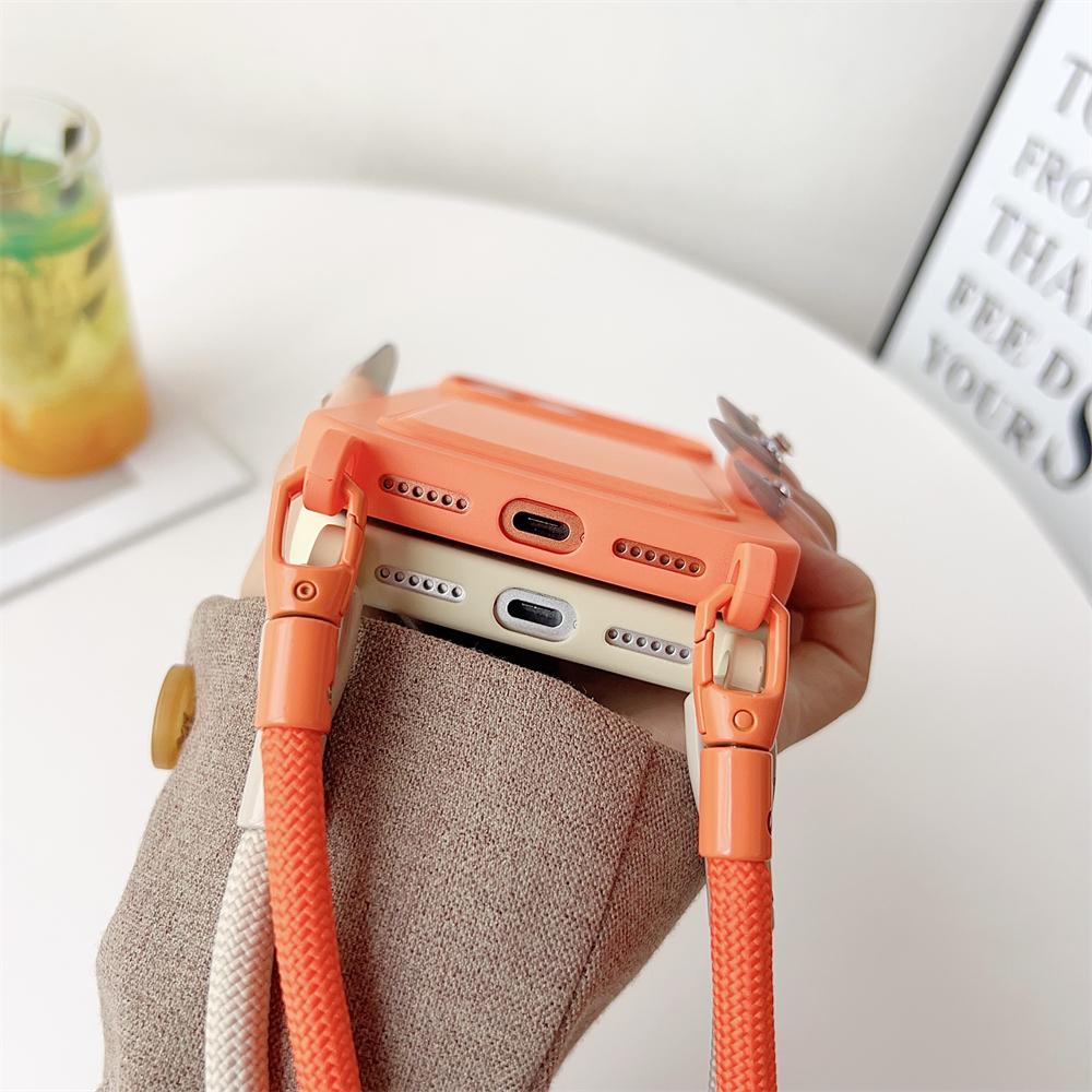 Crossboby Lanyard Rope Phone Case For iPhone 17 Air 16 15 14 Plus 13 12 11 Pro Max Silicone Card Package Fall Prevention Cover