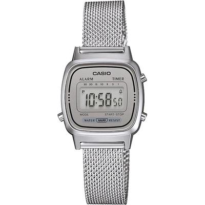 Casio LA670WEM-7 Women's Digital Watch Silver Mesh Band International Model