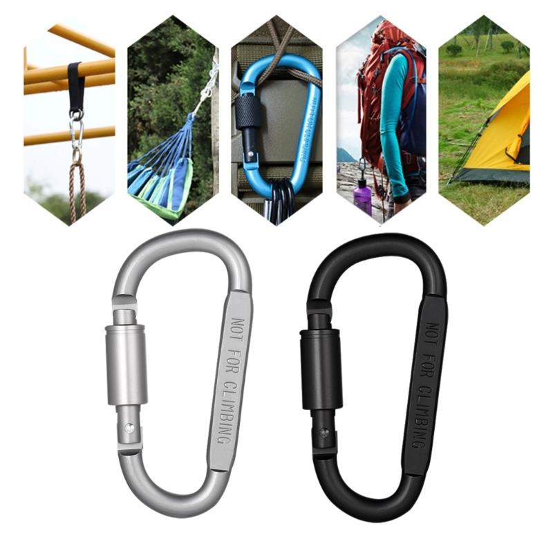 4 Stück Aluminiumlegierung Verriegelungskarabiner Feder-Schnapphaken D-Ringe Verriegelungskarabiner für Outdoor, Camping, Wandern, Angeln