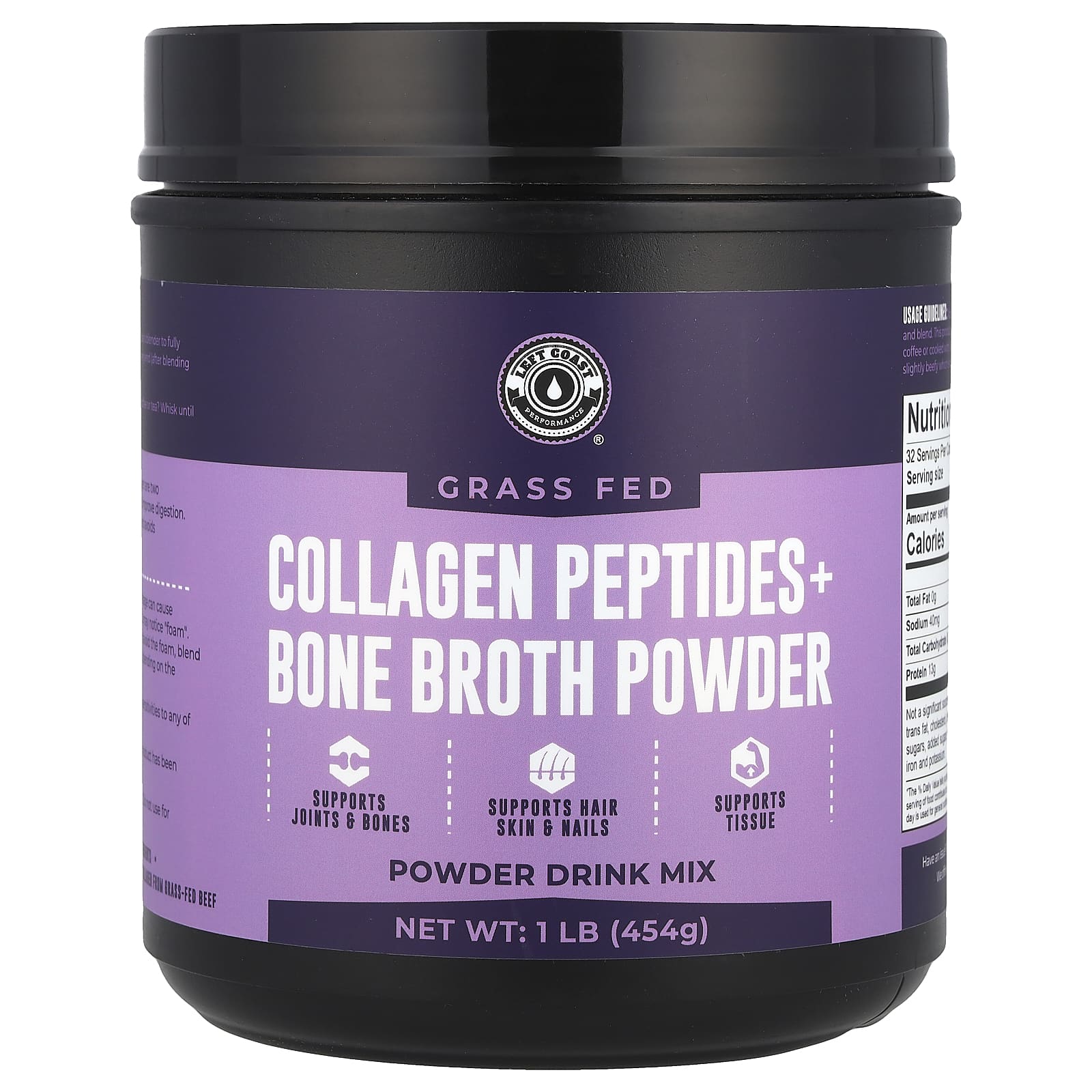 

Collagen Peptide + Beef Bone Broth Powder, 454G(1Lb)