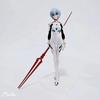 Anime Neon Genesis Evangelion Eva Ayanami Rei Kawaii Figur Weißer Kampfanzug Kurzes Haar PVC Sammlermodell Spielzeug Ornamente Geschenk
