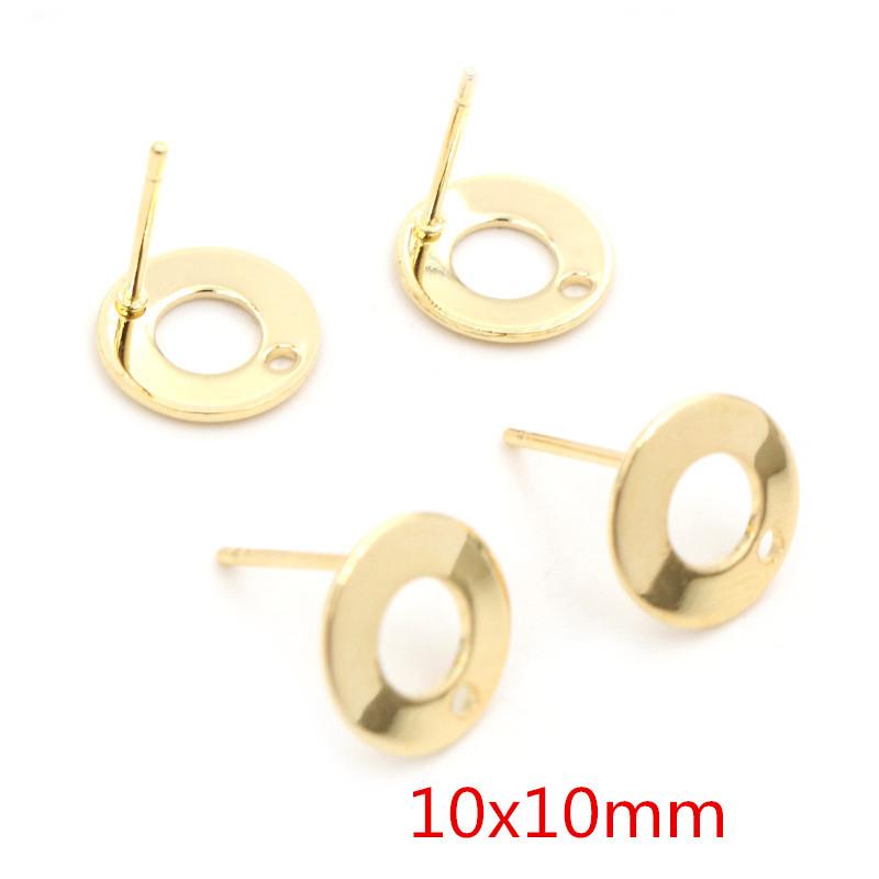 20pcs 316 Stainless Steel Gold Color Geometric Earring Stud Earring Posts Connector For DIY Earrings Jewelry Making Supplies