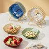 Square Trays with Golden Borders, Suitable for Serving,  Fruits, Desserts, Cakes, Snacks, Breakfast