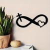 Vintage Infinity Heart Cross Metal Wall Art Christian Home Decor Spiritual Gift