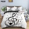 Musical Note Bedding Set 2/3pcs Music Theme Quilt Cover King/Queen Size With Pillowcase Fashionable Psychedelic Soft Duvet Cover