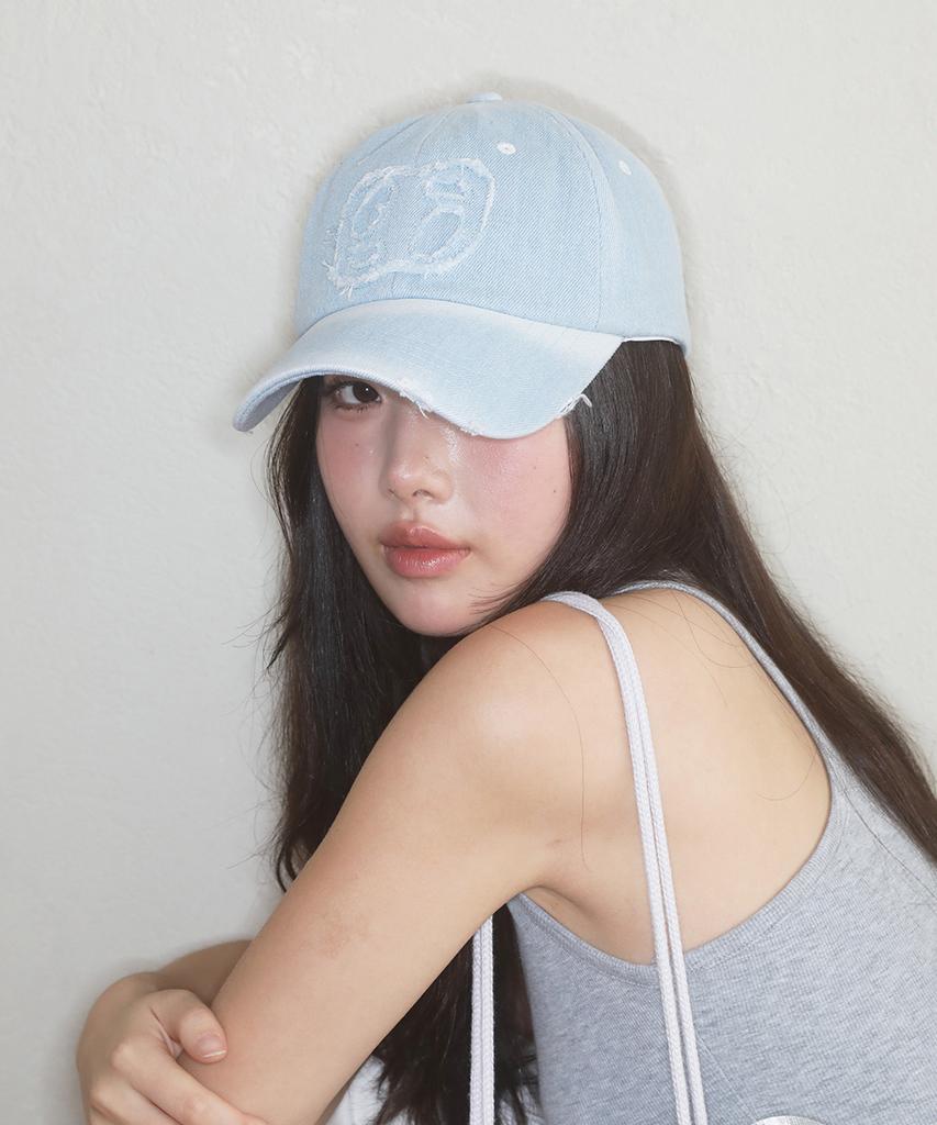 Aejeuon Denim Patch Ball Cap / Light Blue