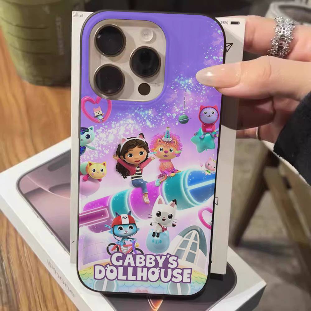 Cute G-Gabbys D-Dollhouses Soft Corrugated Phone Case For IPhone 11 12 13 14 15 16 17 Pro Max Plus Pro Shockproof Cover