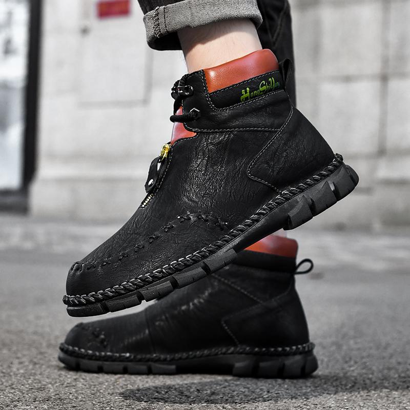 Wanderschuhe Hohe Qualität Herrenstiefel Freizeitschuhe Klassiker Stiefeletten Hoch Zum Hineinschlüpfen Büro Belüftet Vielseitig Motorrad Arbeit