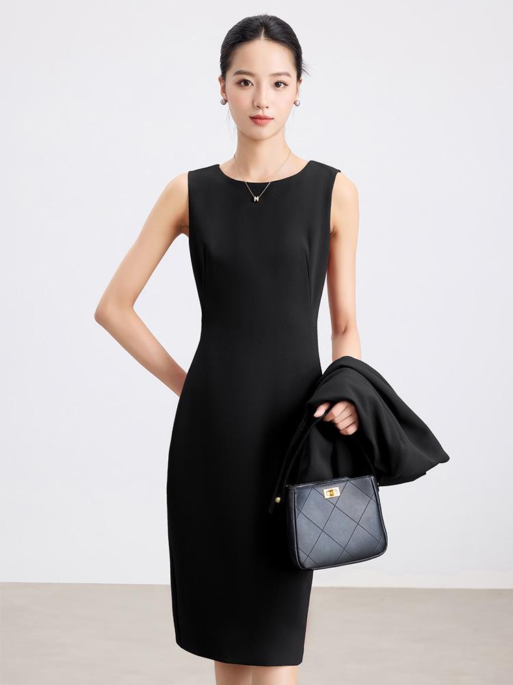 Women's 2025 Sleeveless Slim Fit Mid-Length Professional Dress