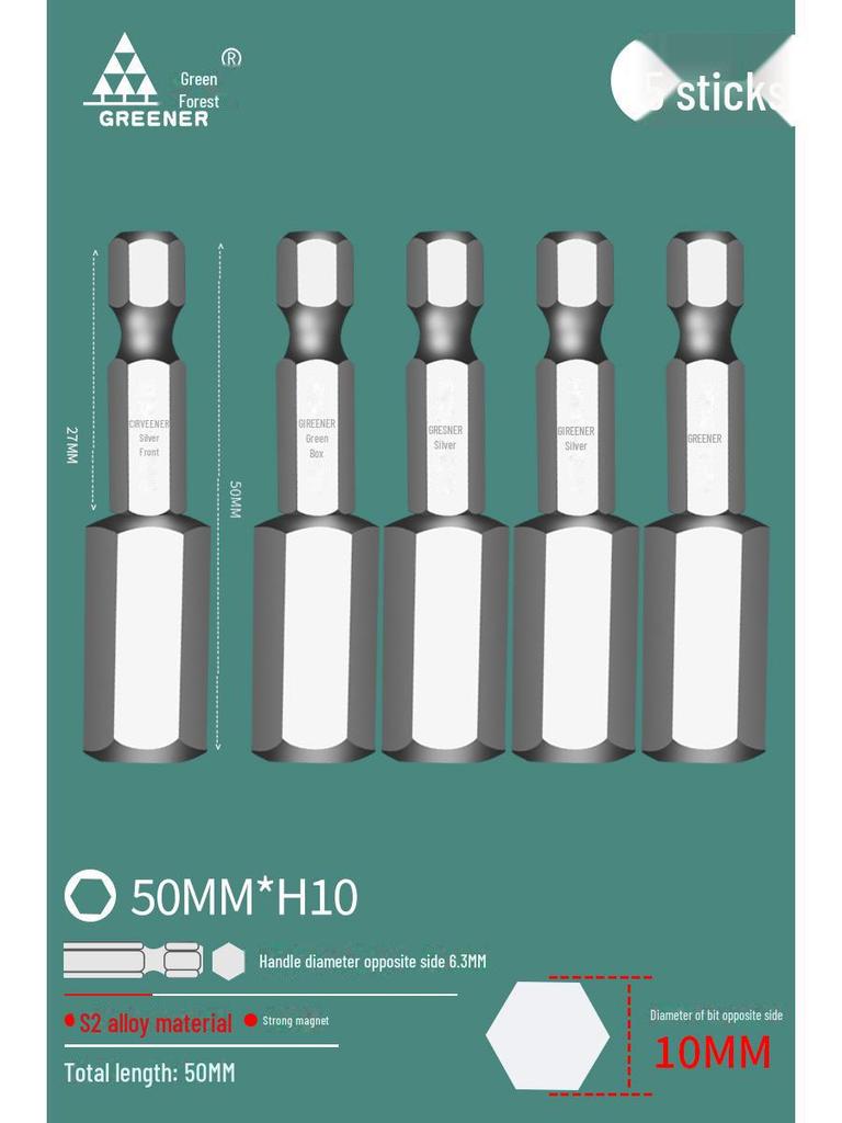 Green Forest Tungsten Steel Hex Wrench & Drill Set with Magnetic Hex Head