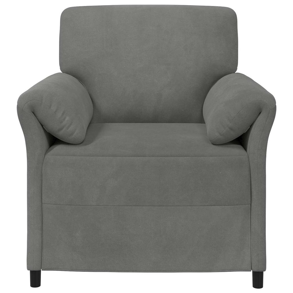 1 Seater Sofa Dark Grey 88 X 83 X 95 Cm Velvet