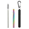 Reusable Telescopic Straw Stainless Steel Metal Straw With Cleaning Brush Portable Drinking Straw Set For Travel With Case