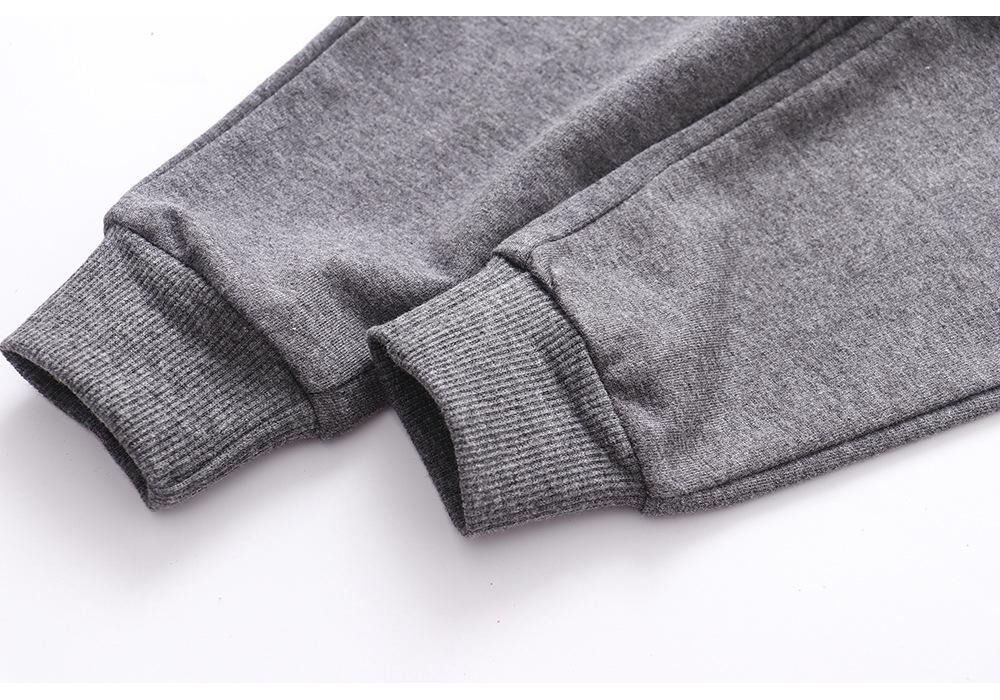 Kids' Autumn/Winter Cotton Trousers: Boys' European American Printed Knit with Ribbed Cuffs
