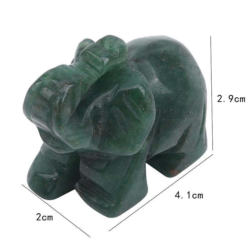 Elephant Statue Natural Crystal Healing Rose Quartz Black Stone Jade Craft Home Decoration Christmas Gift Animal Statue Stone