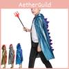 Halloween Dinosaurier Kostüm Umhang für Kinder Drache Verkleidung Kapuzenumhang Stacheliges Dinosaurier Schuppen Design
