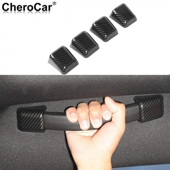 Carbon Fiber ABS Roof Grab Handle Decor Trim for Dodge Challenger 15+Accessories