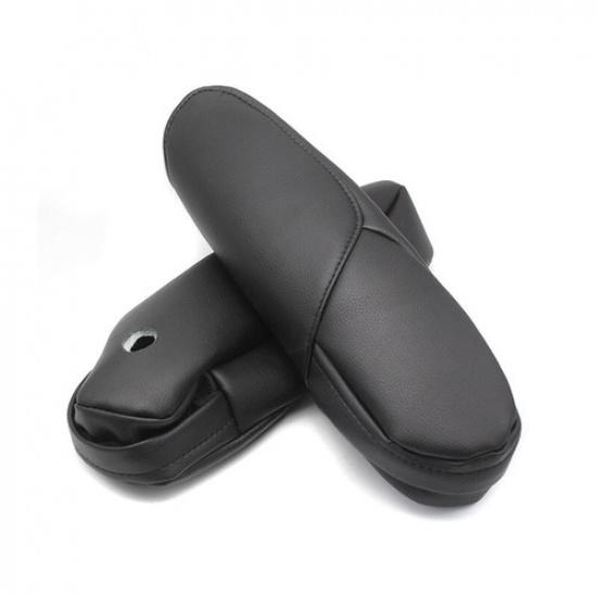 2*Black PU Leather side Seat Armrest Handle Cover For Honda CRV 2007 2008 2009