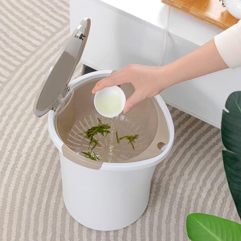CHAHUA 8.8L Compact Pop-up Lid Tea Dregs Bin