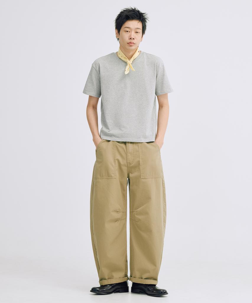 TAKEASY Fatigue Barrel Cotton Pants (Beige)