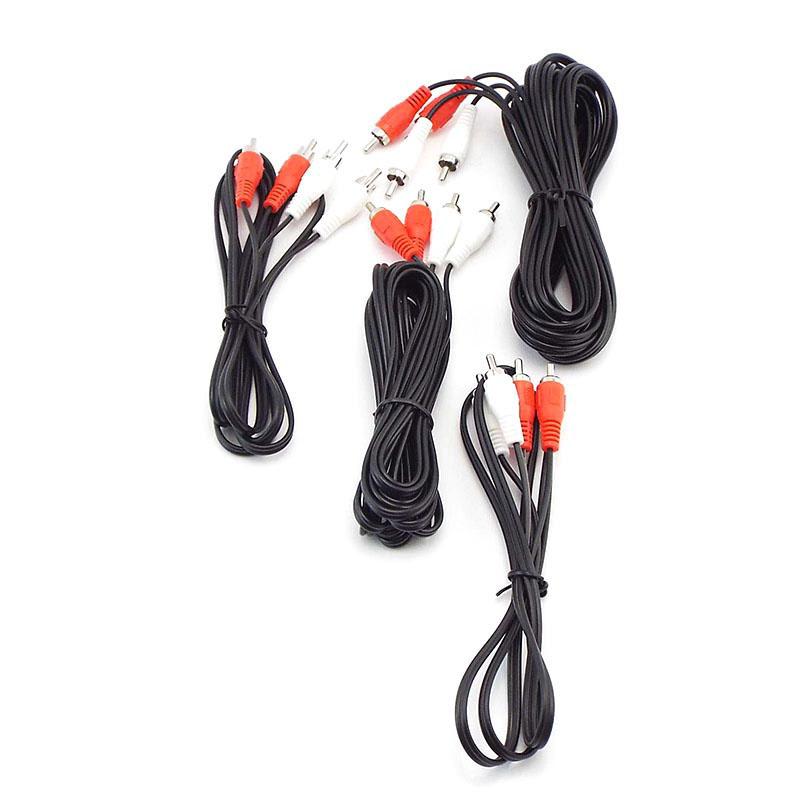 1M 3M 5M 2way 2 RCA Male To 2 RCA Male Audio Cable Stereo Dual Cord Extension AV Connector Wire for DVD TV CD Sound Amplifier