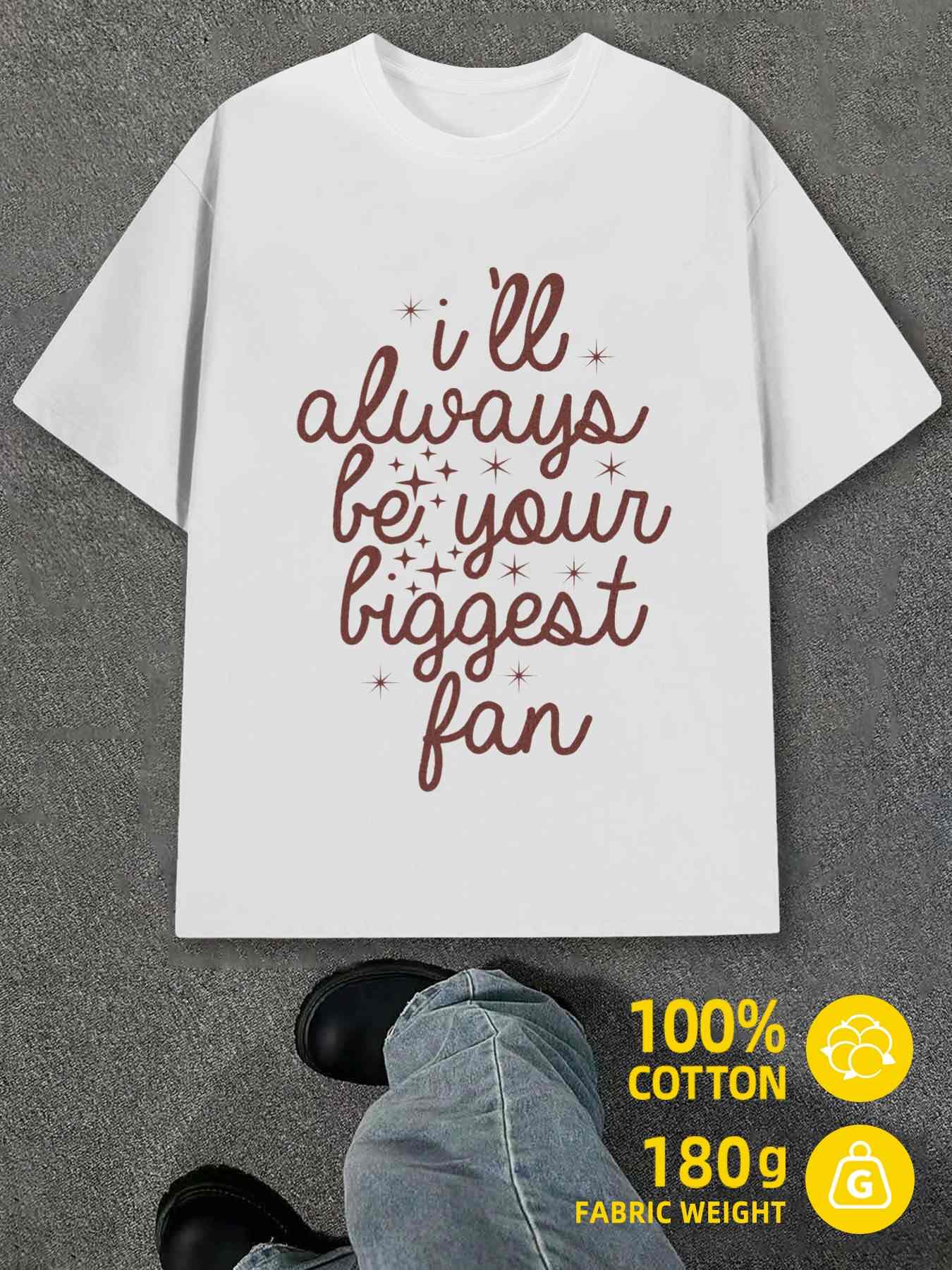 T-Shirt Y2K Forever Fan White Loose Fit 3XL