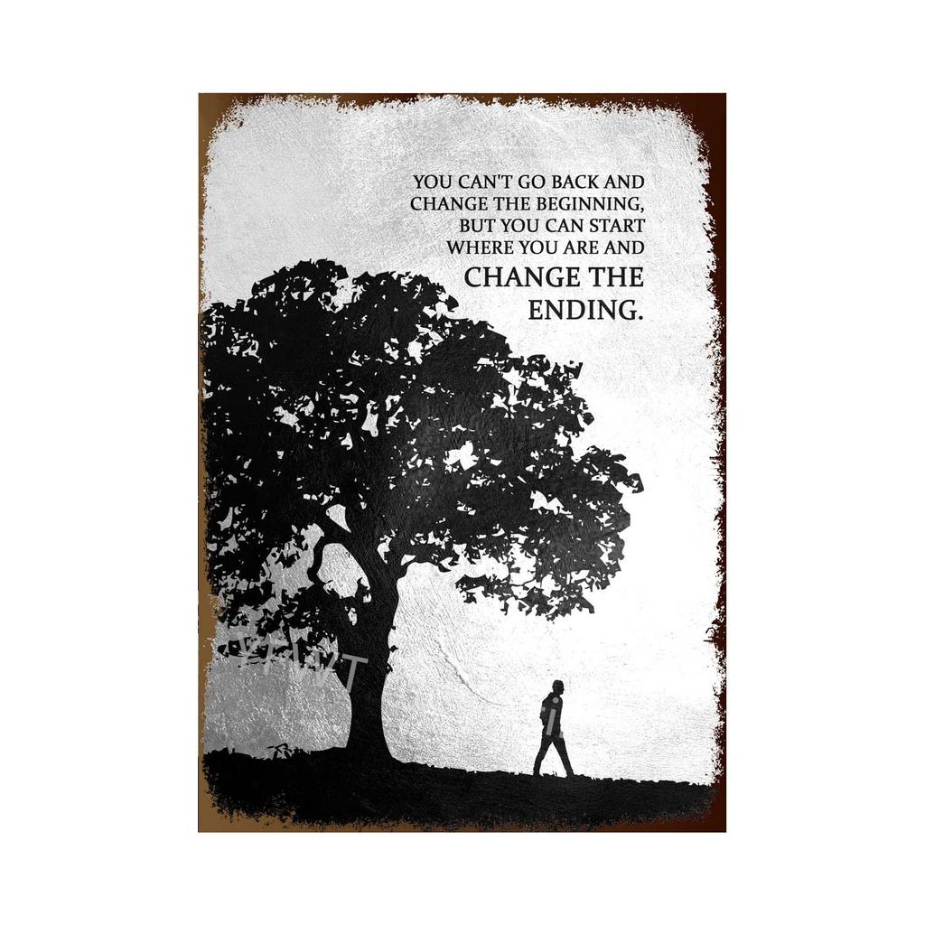 Do Your Best and Work Hard Motivational Quote Metal Tin Sign Art Posters Decorative Wall Art Picture for Office Home Decor