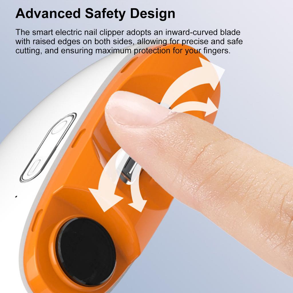 Electric Nail Clippers, 2-in-1 Nail Trimming and Polishing Tool, Automatic Nail Trimmer, Fingernail