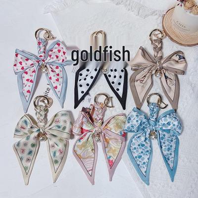 Woven Bow Scarf Keychain - Trendy Car Ring & Women's Bag Pendant