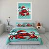 Christmas Crab with Candy Cane Bedding Duvet Cover Set  (1*Duvet Cover 2*Pillowcases, Without Duvet Insert)