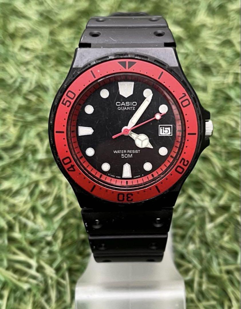 

[USED] CASIO Quartz Watch, 50M Water Resistant, Rubber Strap, Black/Red