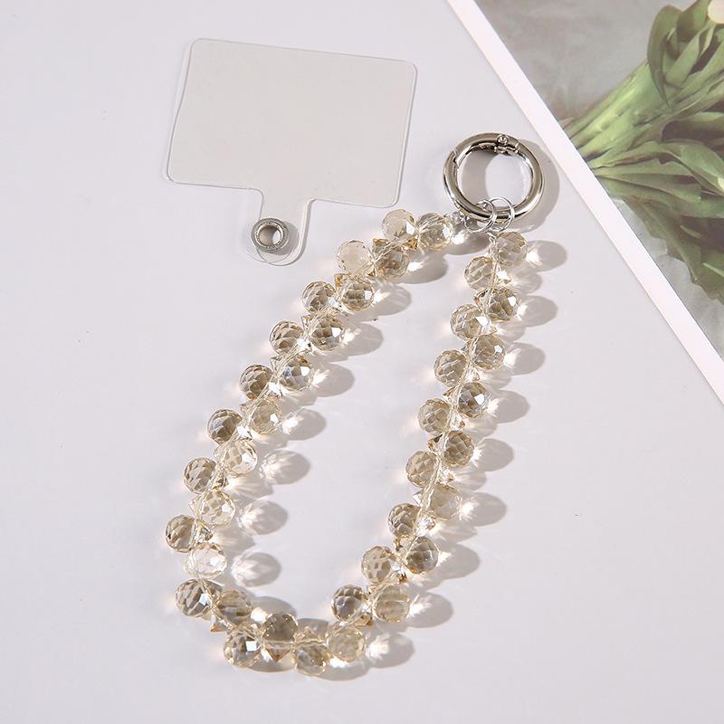 

Trendy Handmade Crystal Strawberry Phone Lanyard Women s Mobile Phone Chain with Metal Buckle 27 срібний