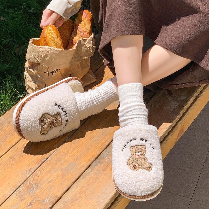 Cotton slippers women's winter new indoor home warm plush slippers home men's autumn and winter