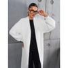 Faux Mink White Knit Cardigan Coat Women Autumn Winter Loose Fluffy Long Oversized Fuzzy Plush Sweater Jacket