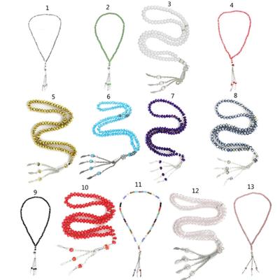 Crystal Tasbih Prayer Bead  Muhammad Islamic Prayer Rosary Beads Muslim Islam 99 Prayer Beads Necklace Foldable