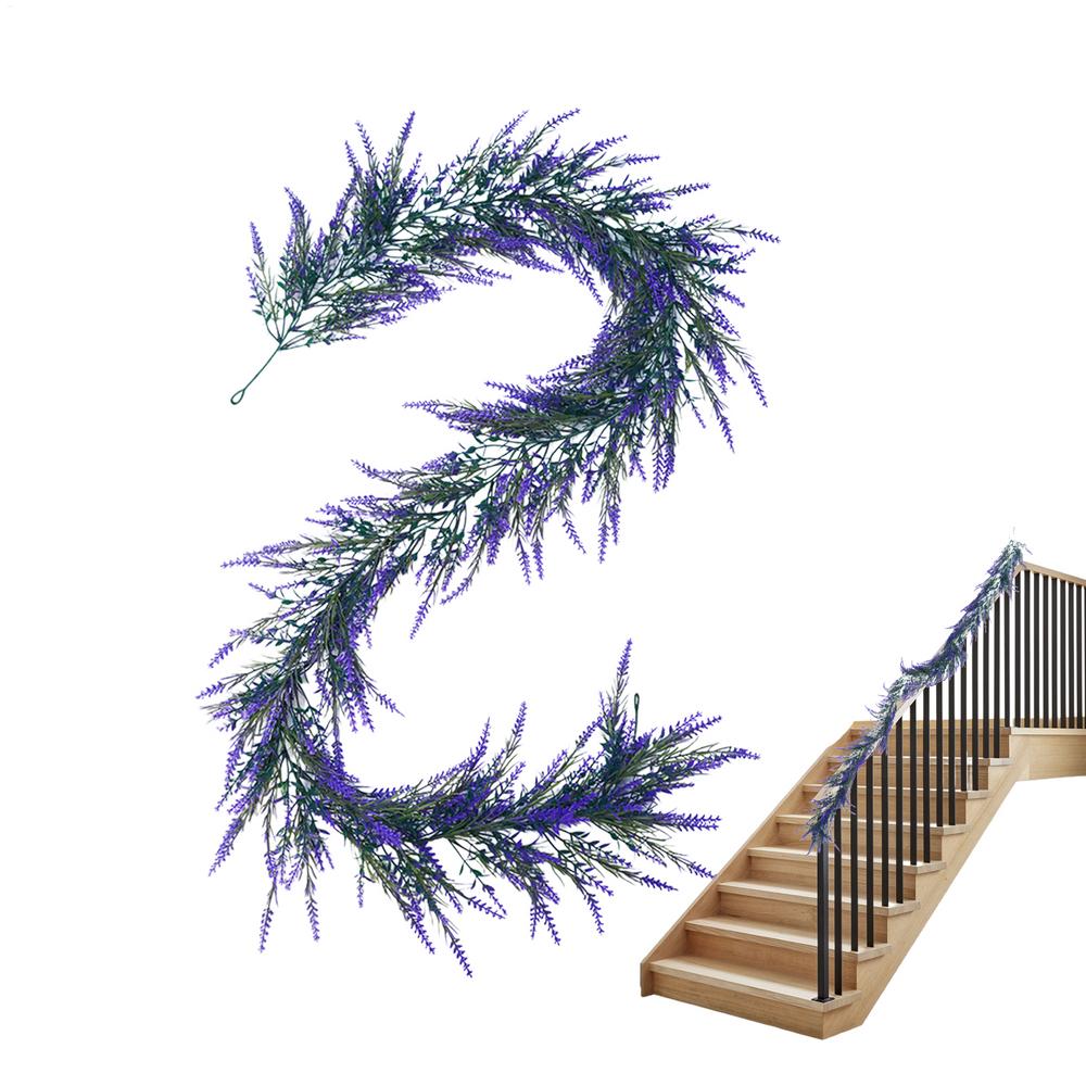 Künstliche Lavendelgirlande Flexibel Aufhängbar Künstliche Pflanze Lavendel Künstliche Blumen Girlande Für Haustür Fenster Wand Tisch