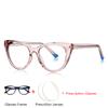 Transparent Pink Frame Cat Eye Shortsighted/Hyperopia Prescription Glasses Women Anti Blue Rays/Photochromic Optical Spectacles