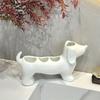 Abs Dachshund Dog Toothbrush Holder Multi Slots Adorable Design For Bathroom Countertop Storage Organizer