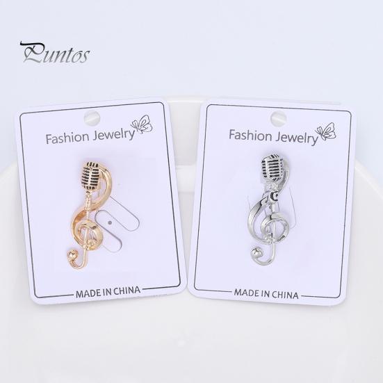 Elegant Brooch Pin Musical Note Shiny Diamond-set Alloy Clothing Design Accessories Pins Simple Corsage for Women Versatile